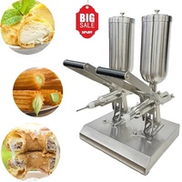 Mesin Pengisi Roti Manual 5L*2, Dispenser Pengisi Donat, Mesin Pengisi Churro, Pengisi Krim Selai Cokelat