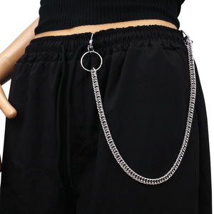 Cadena de cintura Yueli de una sola capa, estilo punk metálico, accesorio de hip hop y danza callejera para hombres y mujeres, uso diario, plata tibetana. - Product Image 5