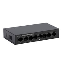 Switch Ethernet Gigabit de 8 Puertos 10/100/1000Mbps, Mini Switch de Red No Administrado con Carcasa Metálica para Sistemas de Seguridad CCTV y Cámaras IP