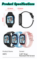 Jam Tangan Pintar Anak VHB7 4G SIM Card AI dengan Pelacakan LBS+WIFI GPS, Panggilan Video, Geo Fence, Mode Kelas, Alarm, Tahan Air