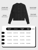 Maßgefertigte 100% Wolle Klassische Einfarbige Zopfmuster-Strickjacke mit Langen Ärmeln Verdickter Woll-Cardigan Damenkleidung