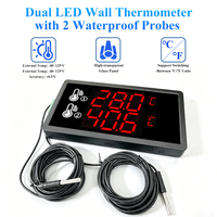 Detector Industrial de Temperatura Dual con Pantalla, Sonda Impermeable, Carcasa de ABS, Monitor de Alarma de Temperatura para Monitoreo de Cadena de Frío, CE