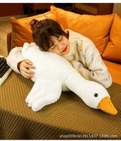 Peluche géante en forme de canard blanc, coussin moelleux, jouet en peluche anti-stress pour le lit, cadeau d'anniversaire pour enfants, décoration de la maison