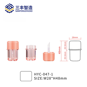 ขวดลิปกลอสทรงกลมสีชมพูกุหลาบขนาด 4 มล. พร้อมแปรงแบนขนาดเล็ก ขายส่ง - Product Image 3