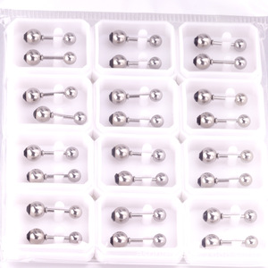 Pendientes de Bola Dorados con Cristales de Estrás 16G para Perforación de Oreja, Unisex, Uso Diario, Joyería de Acero Inoxidable - Product Image 2
