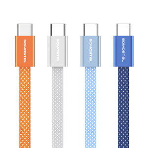 Câble de charge rapide USB-C SOMOSTEL BW66 C-C 60W, câble tressé de charge rapide, couleur orange, câble de téléphone - Product Image 5
