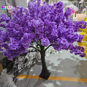 LEDA <b>Red</b> Cherry Blossoms <b>Silk</b> Artificial Flower Tree for Wedding Valentine's Day & Birthday Events-Durable Centerpiece - Product Image 2