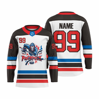 Jersey de Hockey sobre Hielo Sublimado Personalizado al por Mayor, Uniforme de Equipo Transpirable de Secado Rápido, Impresión de Logotipo OEM, Ropa de Hockey