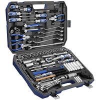GOODKING 132 pièces, ensemble d'outils mécaniques, kit d'outils à main avec matériau CRV, boîte en métal robuste à 3 tiroirs pour la réparation automobile, modèle 11322
