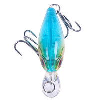 Umpan buatan engkol 4.5CM-4G, umpan pancing plastik keras untuk memancing Bass bergaris