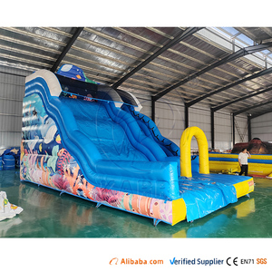 Toboggan <span class=keywords><strong>aquatique</strong></span> <span class=keywords><strong>gonflable</strong></span> Blue Shark à <span class=keywords><strong>prix</strong></span> de gros, pour utilisation humide et sèche, pour piscine et monde sous-marin - Product Image 3
