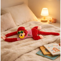 Vêtements en peluche douce rayés, brodés de motifs cocotier, banane, lunettes, singe, multicolores, en polyester et coton PP, anti-stress, unisexe, ODM