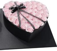 Moon Yu Idées cadeaux pour la Saint-Valentin Rose naturelle Rose éternelle Boîte Rose préservée dans une boîte en forme de coeur Cadeaux pour femmes filles