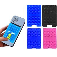 Étui de téléphone et portefeuille en silicone souple de qualité supérieure avec ventouse, porte-cartes 16 emplacements, utilisation portable sur bureau, poignée antidérapante, logo personnalisé