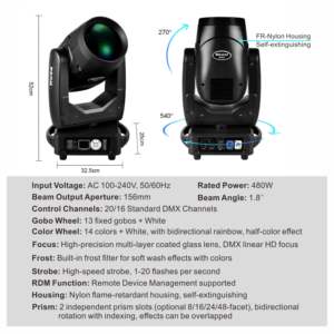 <span class=keywords><strong>Precio</strong></span> de fábrica 380W 17R Luces de haz Sharpy de cabeza móvil RGBW Wash Spot DMX512 IP20 con flight case para bodas, DJ, clubes, discotecas y escenarios - Product Image 6