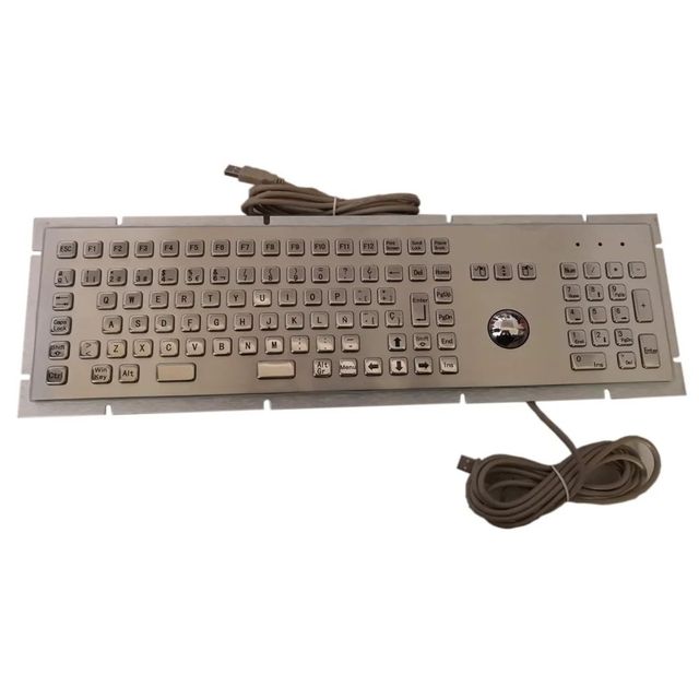 Spanish layout metal keyboard with trackball