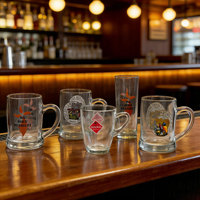 Evershine Vente en gros de tasses à bière en verre personnalisées avec logo imprimé par sublimation, tasse à bière souvenir avec poignée