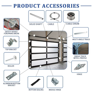 Porte de <span class=keywords><strong>garage</strong></span> sectionnelle moderne en aluminium et verre trempé avec télécommande pour usage résidentiel, porte automatique à ouverture par le haut - Product Image 3