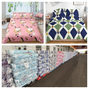 Hete Verkoop Diamant Patroon Microfiber Polyester Stof Effen Kleuren Voorzien Beddengoed Dekbed Nieuw Ontwerp Goedkopere Beddengoed Set - Product Image 1