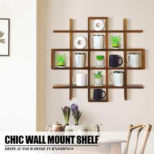 Estantes flotantes de bambú natural para almacenamiento en pared, estantes flotantes de libros para pared, estantes flotantes de <span class=keywords><strong>Sorbus</strong></span> ancho para pared - Product Image 3