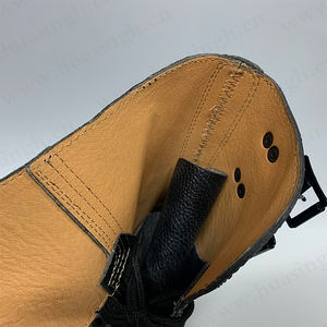 CMH, bottes de ranger français en cuir gaufré extra-haut bottes de combat à semelle en caoutchouc Goodyear anti-humide avec double boucles HSM266 - Product Image 5