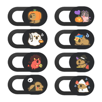 Mignon Capybara webcam couverture confidentialité couverture caméra diapositive Halloween fête fournitures Anti-Peeping couvre Smartphone ordinateur lentille Abs