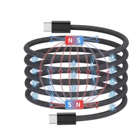 Câble de charge rapide magnétique 65W USB C vers C pour iPhone 15, Macbook et Samsung, câble de charge rapide avec gaine en nylon pour téléphones mobiles