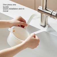Panier suspendu détachable de vidange à bouton-poussoir robinet panier de crépine d'évier en plastique pour l'élimination des déchets alimentaires et le stockage des outils