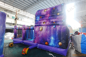 Casa de rebote inflable con tema espacial con tobogán | Parque infantil hinchable comercial para niños para alquiler de parque interior al aire libre - Product Image 6