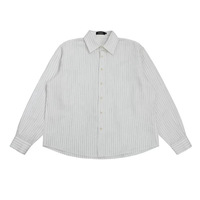 Chemise boutonnée à rayures verticales surdimensionnée pour homme, infroissable, manches longues, décontractée, style streetwear