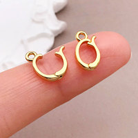 Fermoir universel ouvert en laiton plaqué or véritable 18 carats, de forme ovale, coloré et durable, pour pendentifs, colliers de perles et bracelets DIY