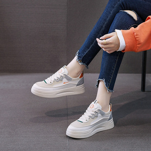 Zapatos Deportivos Casuales de Piel Blanca con Cordones y Plataforma Baja, Hechos en China, Modelo 2023, para Estudiantes, Otoño - Product Image 3