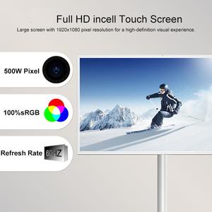 Monitor portátil recargable de 32 pulgadas, pantalla de TV inteligente, cámara HD, Televisión con pantalla táctil incorporada con batería en la rueda - Product Image 6