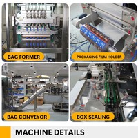 Chaîne de machines d'emballage et de cartonnage Chengyi automatique à 4 voies pour sachets de poudre de suppléments nutritionnels et de mélanges hydratants