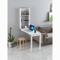 Table à manger pliante murale en bois pour la maison, idéale pour les petits appartements ; Étagère multifonctionnelle et design pliable, style ethnique