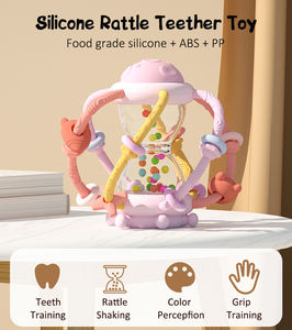 Nouvel Arrivage Jouets Sensoriels Montessori Sablier Hochet Anneau de Dentition Bébé en Silicone sans BPA pour 0-6 et 6-12 Mois - Product Image 4