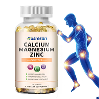 Cápsulas de Ashwagandha con Calcio, Magnesio, Zinc y Vitamina D, Suplemento para la Salud Ósea, Halal, 5000 UI, Cápsulas Blandas de Calcio, Magnesio y Zinc Liposomal