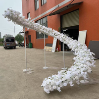 Arche de mariage incurvée en métal blanc, support pour arrangement de fleurs artificielles, toile de fond pour scène de mariage
