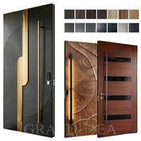 Porte d'entrée intelligente moderne de style américain en aluminium de haute qualité, porte blindée en acier pour la sécurité de la maison, porte pivotante pour maison