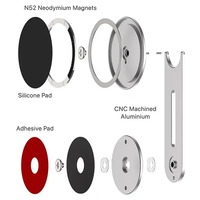 Support de téléphone portable magnétique invisible dissimulé pour tableau de bord de voiture et écran d'ordinateur