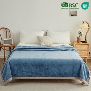 Dusty <strong>Blue</strong> Dyed Faux Rabbit Fur Blanket Soft Plush <strong>Throw</strong> for Bed Sofa Couch Winter Home Textile Wholesale Bulk Supply - Product Image 1