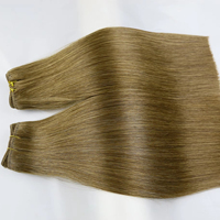 Extensions de cheveux humains de qualité supérieure, cuticules alignées, couleur brune, texture russe, tissage à la machine
