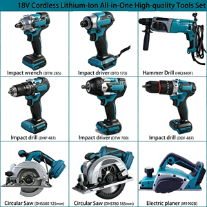 Ensemble d'outils 18V à gamme complète, robuste, pour la construction et l'entretien industriel, <span class=keywords><strong>kit</strong></span> combiné d'outils électriques sans fil sans balais - Product Image 4