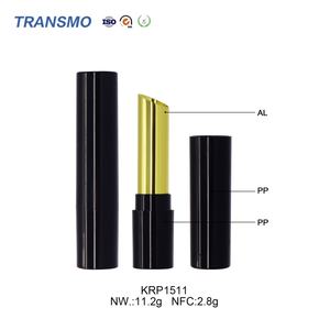 Tube de baume à lèvres vide 2,8 g en plastique doré, noir, transparent – Tube de rouge à lèvres rond DIY - Product Image 3