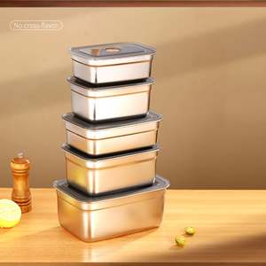 Lonchera Bento de Acero Inoxidable, Contenedor Cuadrado para Almacenamiento de Alimentos, Anti-Olores Cruzados, para la Cocina, Regreso a Clases, Conservación de la Frescura - Product Image 2