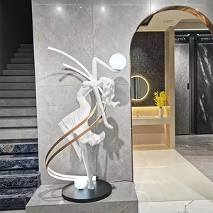 Lampe sur pied LED en forme de statue de déesse dansante, sculpture artistique, lumière décorative en résine pour salon, hall, villa, hôtel - Product Image 1