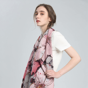 Bufanda Larga de Lujo con Estampado Floral 180x90cm, Chal Suave con Estampado de Flores en Acuarela para Mujer, Elegante y a la Moda - Product Image 1