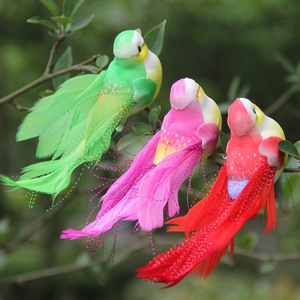 <span class=keywords><strong>Uccellino</strong></span> Piumato in Pelliccia Sintetica, Uccello Dorato Colorato per Decorazione da Giardino, Articolo Artificiale per Attaccare sul Ramo - Product Image 3