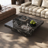 Table basse de luxe italienne, design moderne, en pierre frittée, pour bureau, salon, avec tiroirs