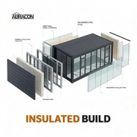Maison conteneur préfabriquée extensible en acier respirant de 20 pieds, prête à être expédiée, pour cuisine, maison extérieure, usage en station balnéaire ou camping